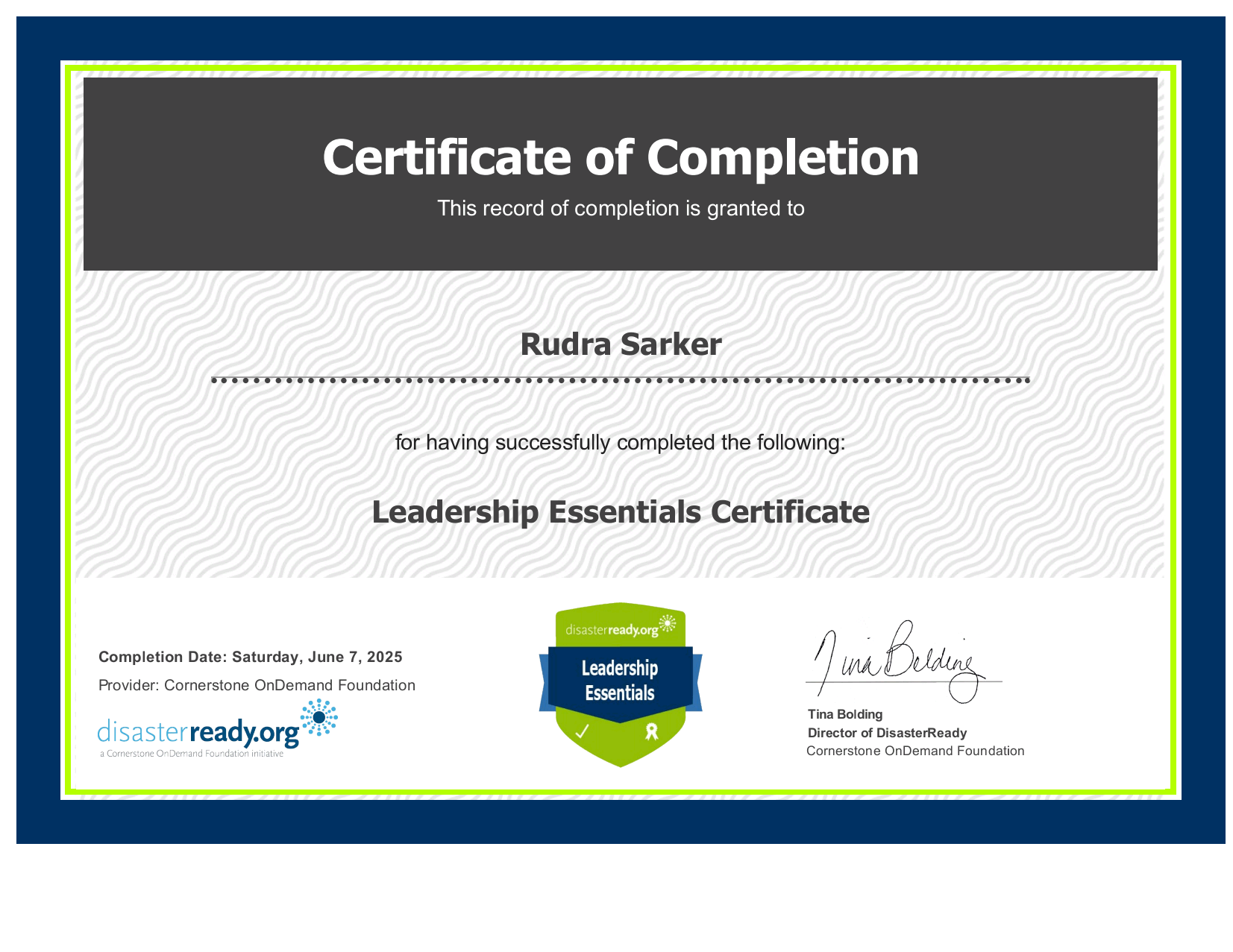 Certificate 13