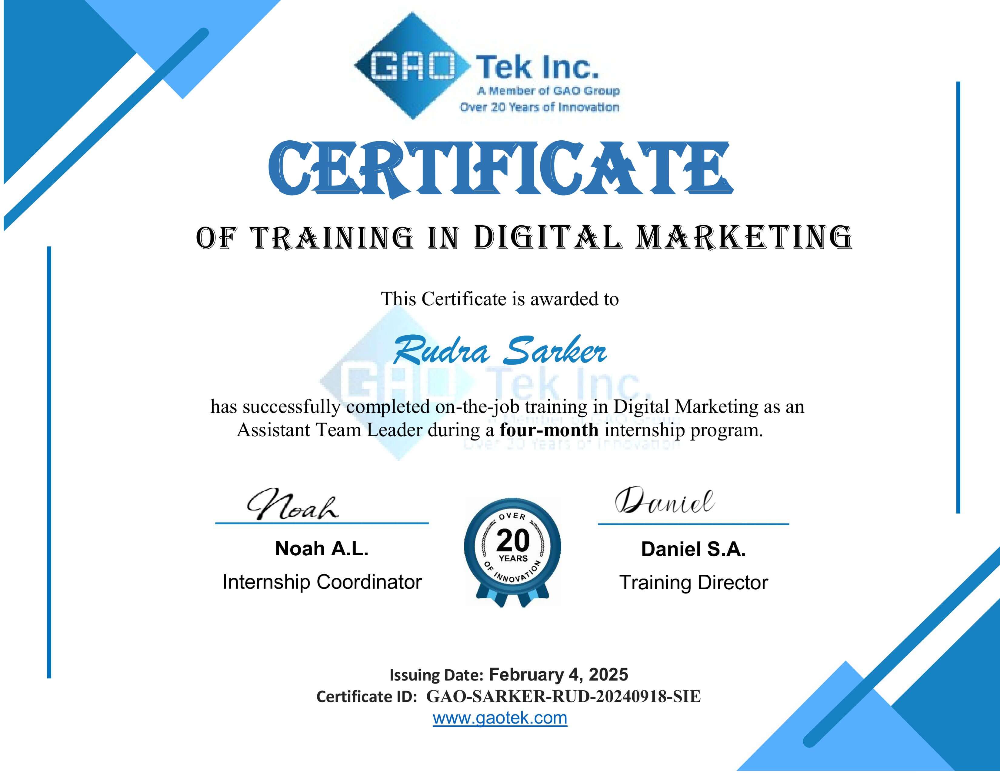 Certificate 6