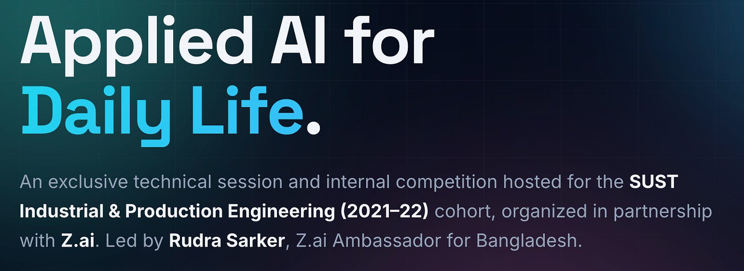 Z.ai Ambassador Hackathon organized at SUST